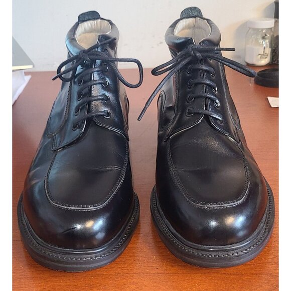 HABAND! MENS 12D CHUKKA BOOTS LACE-UP LEATHER ANKLE SHOES BLACK MOTORCYCLE main image 9